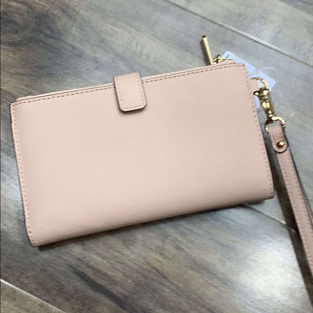 MICHAEL KORS LG DOUBLE ZIP WRISTLET BALLET POWDER BLUSH NWT - Picture 9 of 15